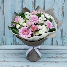 Букет цветов из:  Герберы, Альстромерии и Хризантемы в Силикатном
