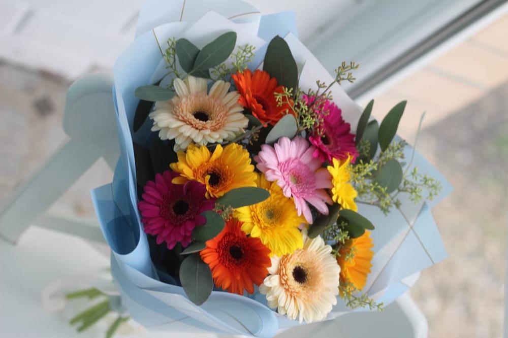 Букет цветов из: Герберы в Силикатном