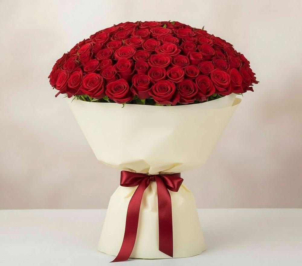 Букет 101 Красная роза Милано в Силикатном