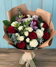 Букет цветов из:  Розы и Альстромерии в Силикатном