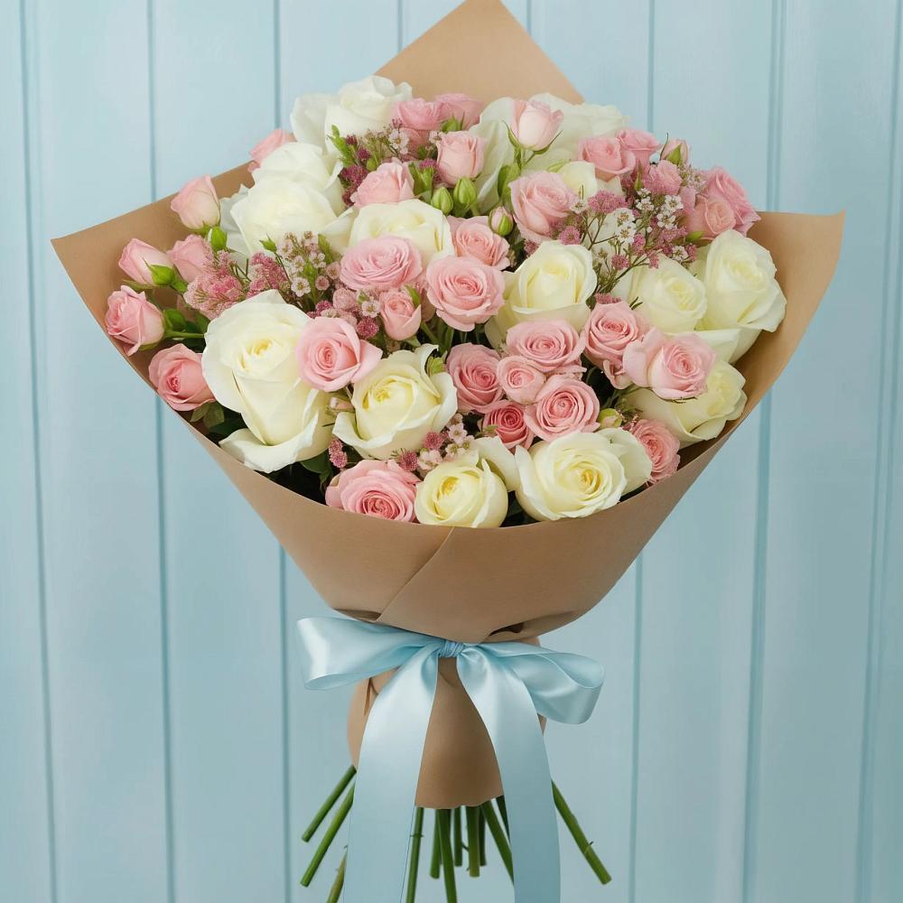 Букет цветов из: Розы в Силикатном