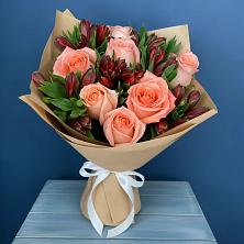 Букет цветов из:  Розы и Альстромерии в Силикатном