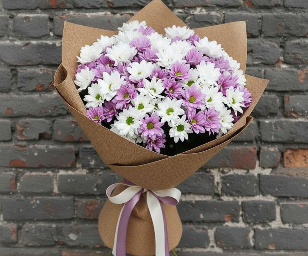 Букет цветов из: Хризантемы в Силикатном