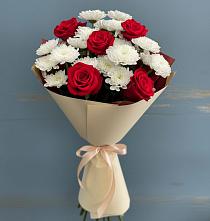 Букет цветов из:  Розы и Хризантемы в Силикатном