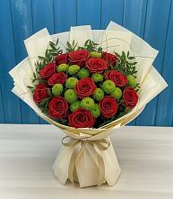 Букет цветов из:  Розы и Хризантемы в Силикатном