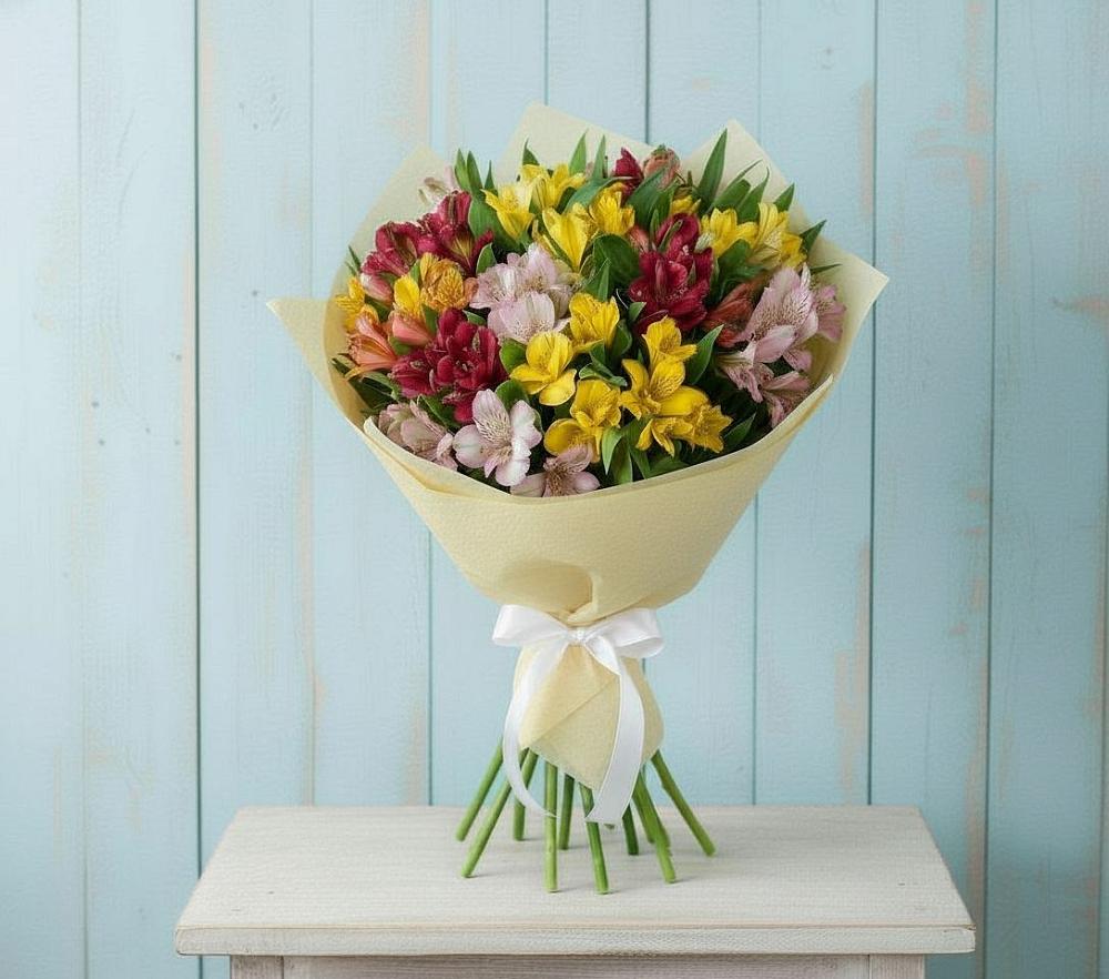 Букет цветов из: Альстромерии в Силикатном