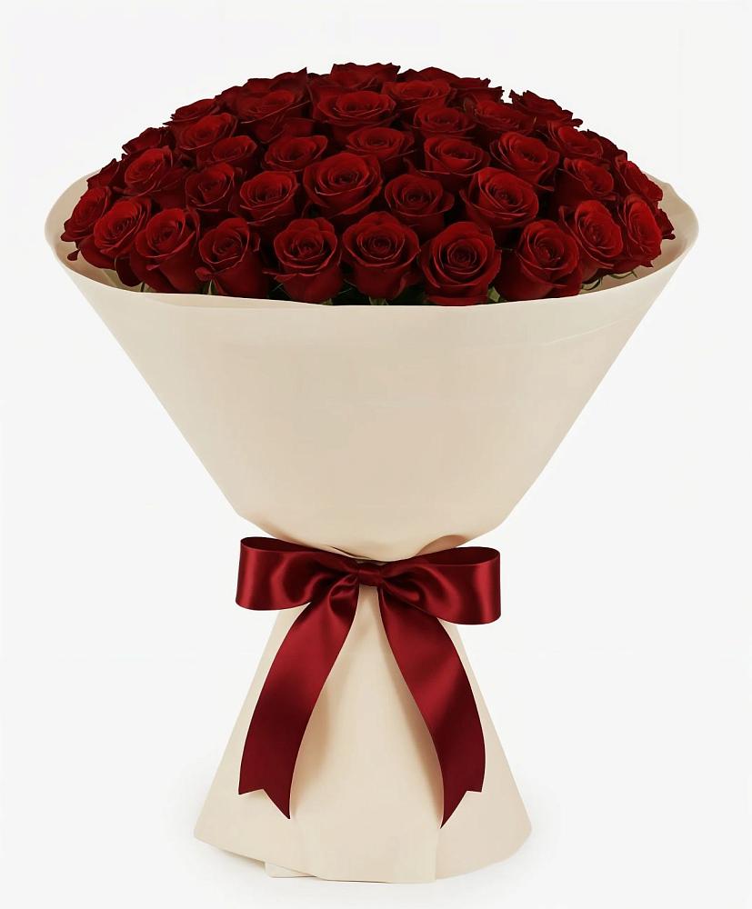 Букет 101 Бордовая роза Блэк Бакарра в Силикатном