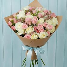 Букет цветов из:  Розы #REPLACE_PRED# Силикатном